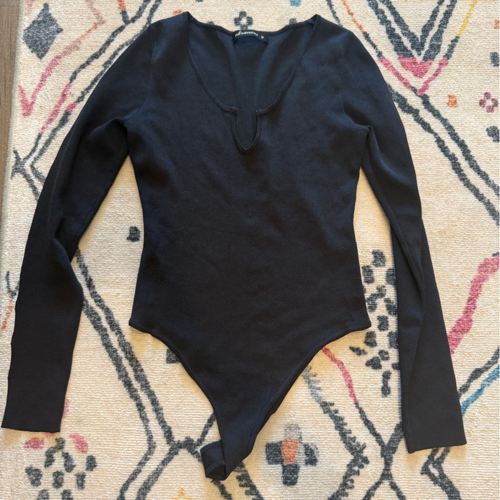 Olivaceous Black Long Sleeve Bodysuit